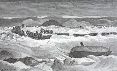 Abandoning Launch, Lady Greely, September 10, 1883, pub. London 1886